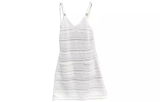 Платье-комбинация женское белое Chanel