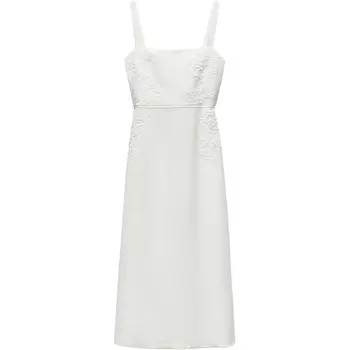 Платье-комбинация женское белое Zara