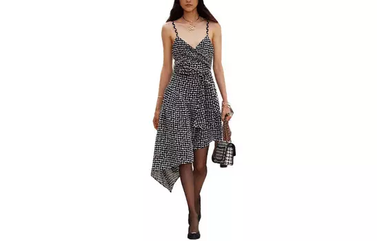 Платье-комбинация женское черное Chanel