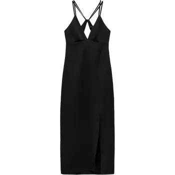 Платье-комбинация женское черное Zara