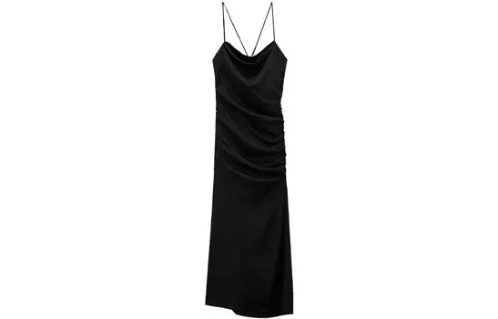 Платье-комбинация женское черное Zara