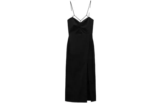 Платье-комбинация женское черное Zara