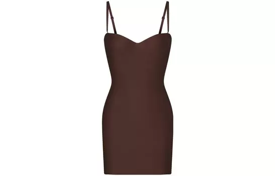 Платье-комбинация женское, какао Skims