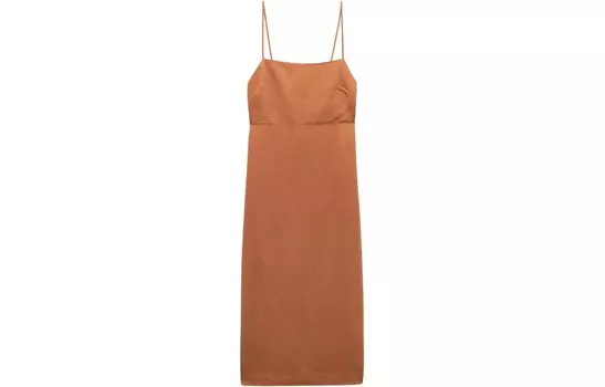 Платье-комбинация женское оранжевое Zara