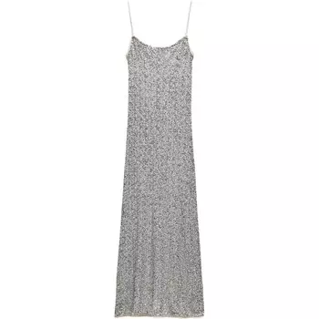Платье-комбинация женское серебряное Zara