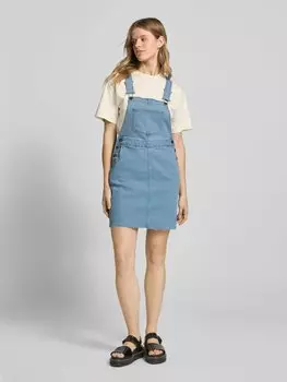 Платье-комбинезон длиной до колена с нагрудным карманом, модель «SIA» Noisy May, светло-голубой