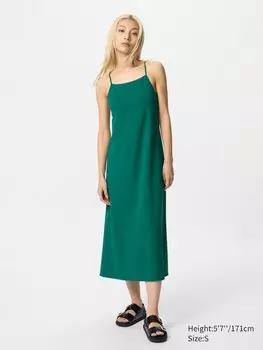 Платье-Комбинезон из крепового джерси с бюстгальтером Uniqlo, зеленый