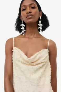 Платье комбинезонного типа из тисненой ткани H&M, бежевый