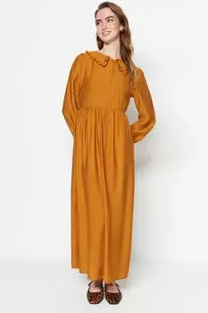 Платье - Коричневое - Базовое Trendyol Modest, коричневый