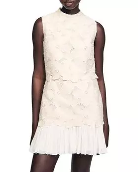 Платье короткое гипюровое Johanna Sandro, слоновая кость/кремовый