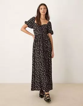 Платье-корсет макси с мелким принтом Miss Selfridge