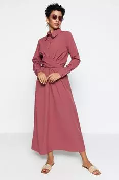 Платье - Красное - Базовое Trendyol Modest, красный