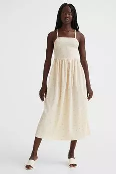 Платье крест-накрест из джерси H&amp;M, кремовый/маленькие цветы