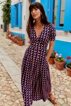 Платье Кристен из плиссированного джерси Boden, розовый