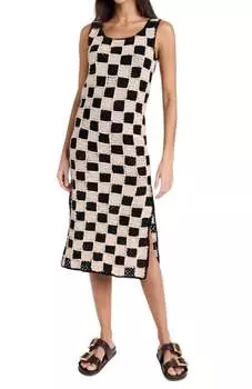 Платье крючком Danika длиной до щиколотки в черном/белом цвете Cleobella