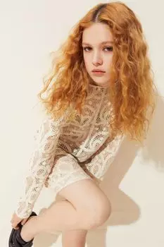 Платье крючком H&amp;M, светло-бежевый