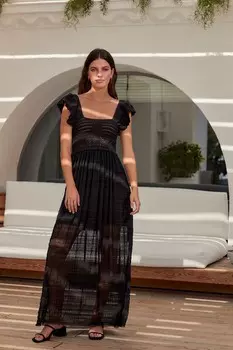 Платье крючком с расклешенными рукавами Next, черный