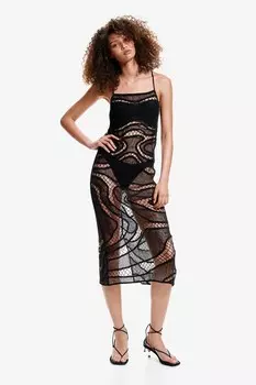 Платье крючком с закрученными деталями H&M, черный