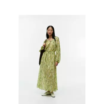 Платье кружевное Arket с длинными рукавами, желтый