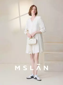 Платье кружевное Mslan с V-образным вырезом, черный