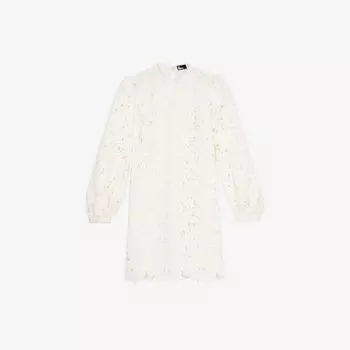 Платье кружевное The Kooples с длинными рукавами, экрю