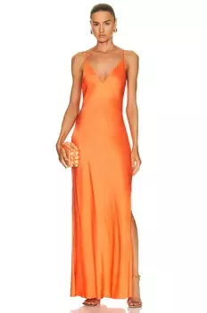 Платье L'Agence Jet Plunge Neck Gown, цвет Bright Orange