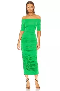 Платье L'AGENCE Sequoia Off Shoulder, цвет Grass Green