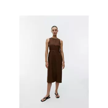 Платье льняное Arket без рукавов, темно-коричневый