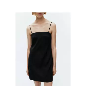 Платье льняное Arket приталенного кроя, черный