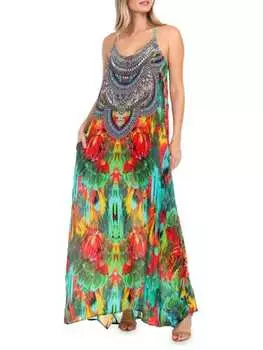 Платье La Moda Clothing макси с принтом, мультиколор