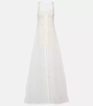 Платье la robe dentelle с пайетками Jacquemus, белый