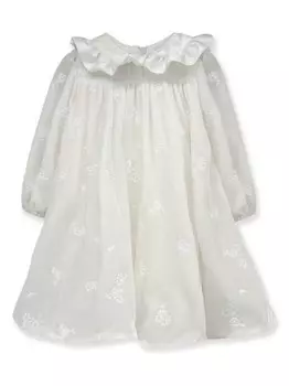 Платье La Stupenderia из бархата с вышивкой, белый