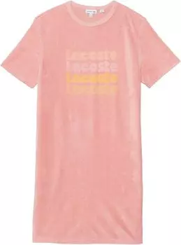 Платье Lacoste Short Sleeve Crew Neck Gradient Lacoste Writing Tee Shirt Dress, цвет Tourmaline