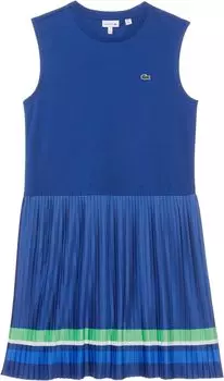 Платье Lacoste Sleeveless Crew Neck Pleated Color Blocked Dress, цвет Captain/Multico
