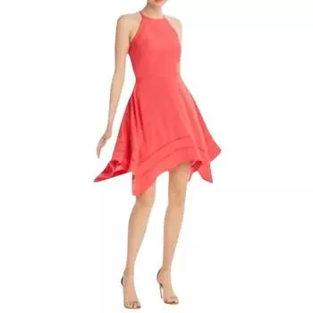 Платье Ladder Inset Fit And Flare в красном цвете Aqua