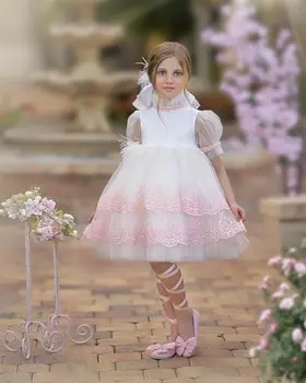 Платье Laila с перьями и вышивкой Petite Maison Kids, белый