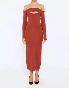 Платье Laina в каштановом цвете Bardot, цвет chestnut
