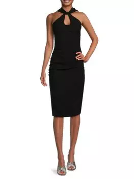 Платье Landry с перекрученным коленом Black Halo, черный