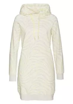 Платье LASCANA, цвет hellgelb-hellgrau-gemustert