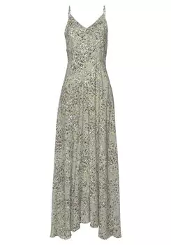 Платье LASCANA Maxi, цвет grn-lila-bedruckt