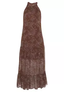 Платье LASCANA Neckholder, коричневый