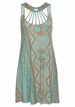 Платье LASCANA Strand, цвет trkis-bedruckt