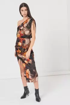 Платье Laura Mars с открытыми плечами Allsaints, черный