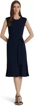 Платье LAUREN Ralph Lauren Belted Bubble Crepe Dress, цвет Lighthouse Navy 2