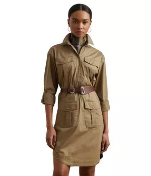 Платье Lauren Ralph Lauren Belted Cotton-Blend Shirtdress, цвет Madison Tan