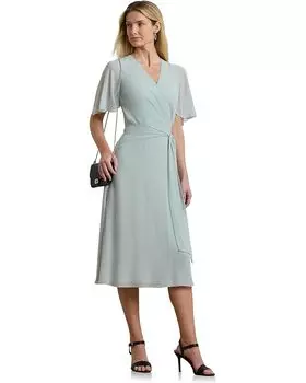 Платье Lauren Ralph Lauren Belted Georgette Dress, цвет Aqua Pearl