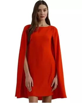 Платье Lauren Ralph Lauren Cape Georgette Cocktail Dress, цвет Bright Vermilion