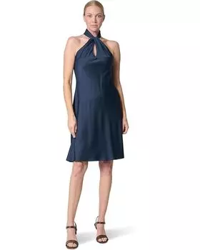 Платье Lauren Ralph Lauren Charmeuse Halter Cocktail Dress, цвет Shadow Navy