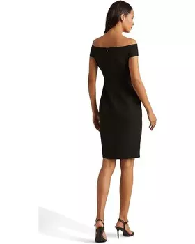 Платье LAUREN Ralph Lauren Crepe Off-the-Shoulder Dress, черный