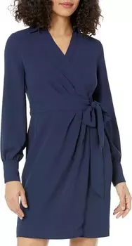 Платье Lauren Ralph Lauren Double-Faced Georgette Wrap Dress, цвет French Navy